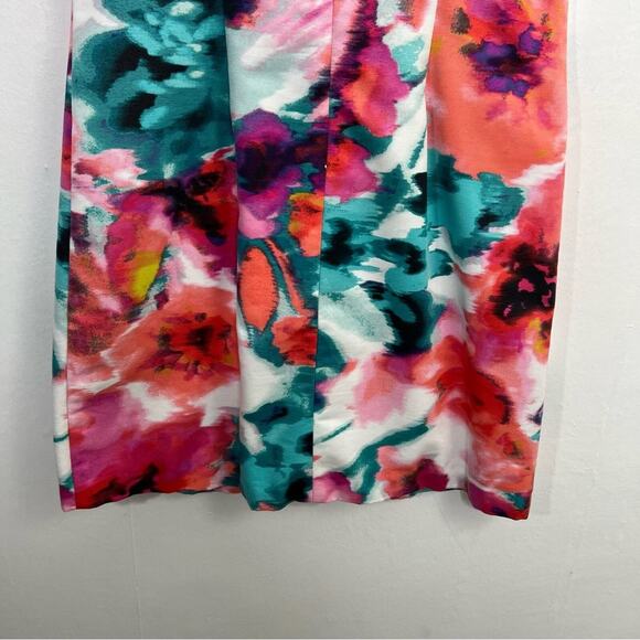 Eliza J Floral Watercolor Jewels Sheath Dress Size 8 or Medium - Picture 11 of 16